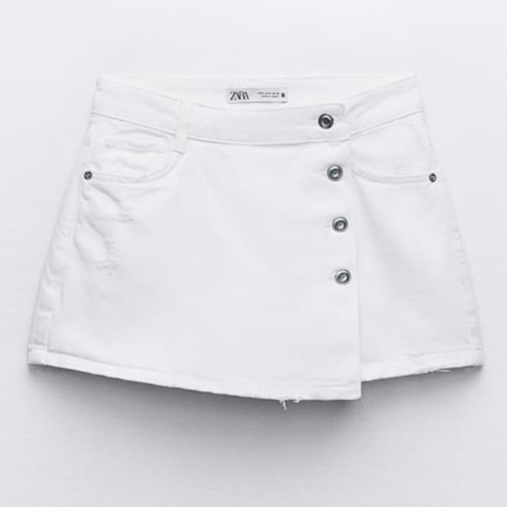 ZARA white wrap skort